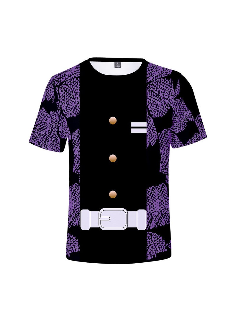 3D Digital Printed Cardigan Short Sleeved Top Cosplay Suit
