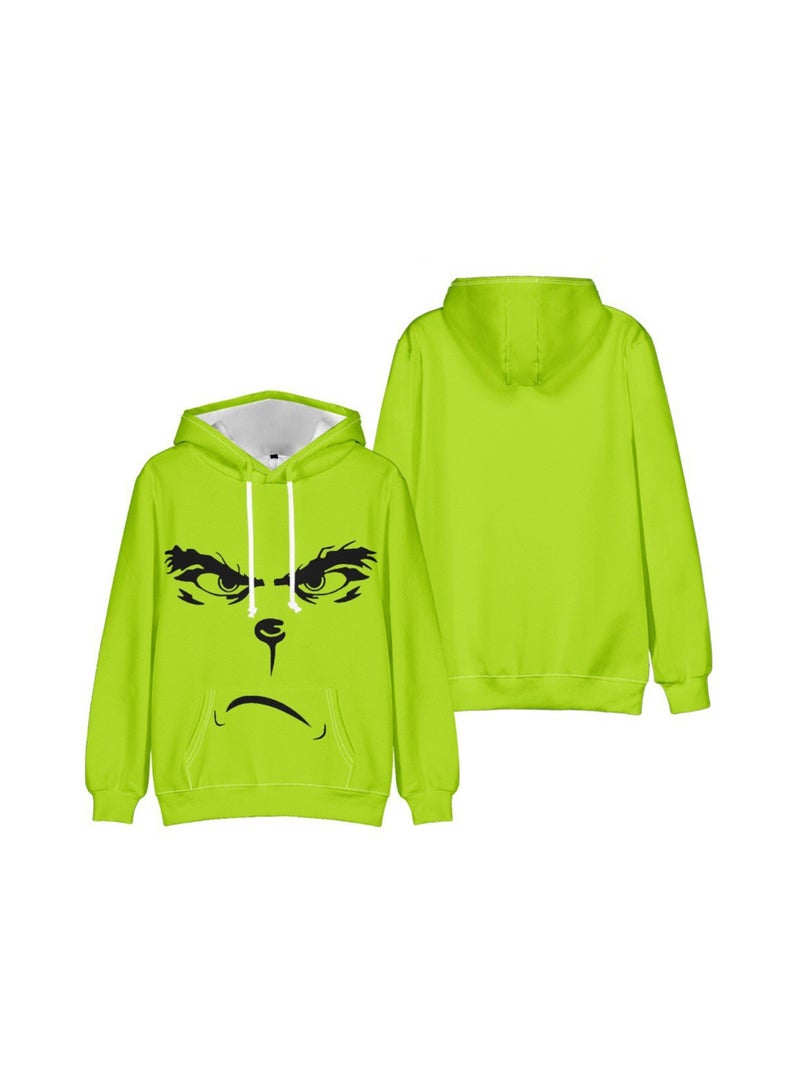 Green Fur Monster Grinch 3D Digital Printed Hoodie