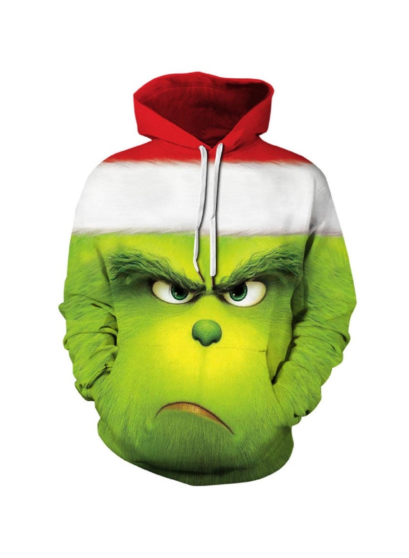 Green Fur Monster Grinch 3D Digital Printed Hoodie