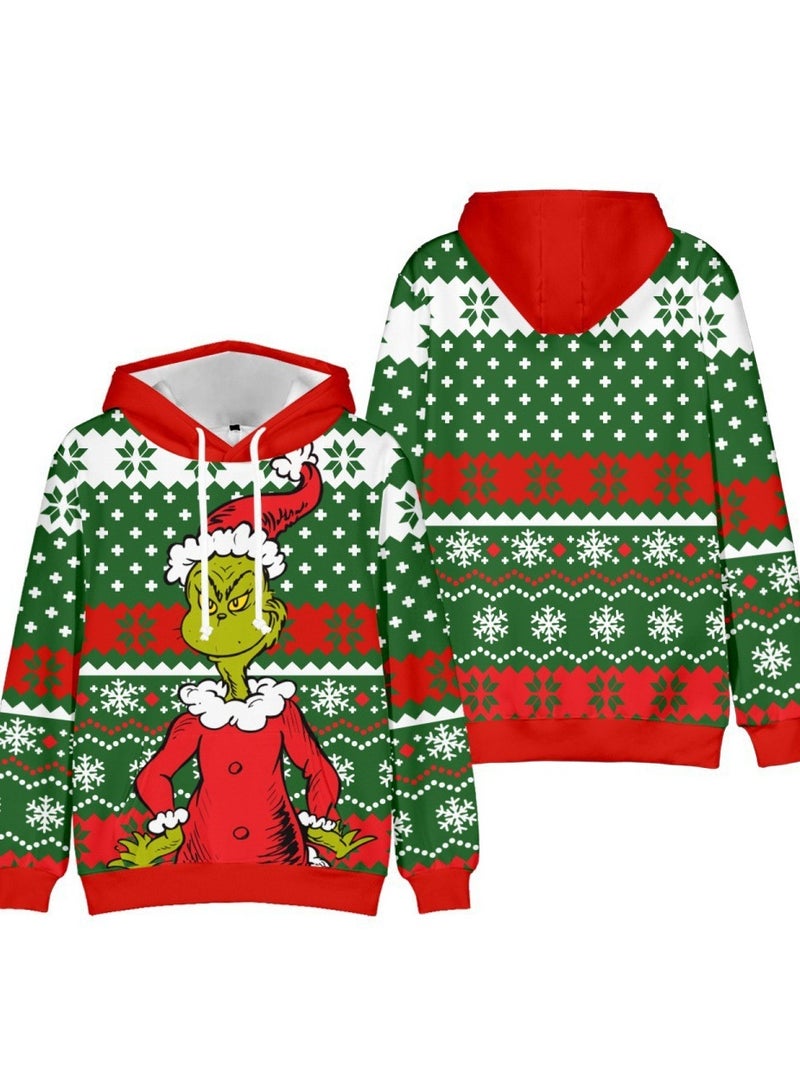 Green Fur Monster Grinch 3D Digital Printed Hoodie