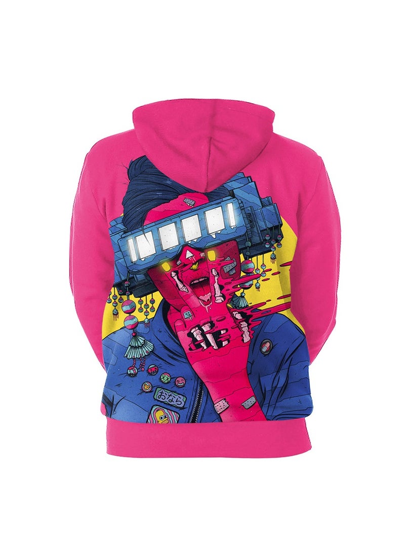 Digital Printed Pullover Long Sleeved Hoodie