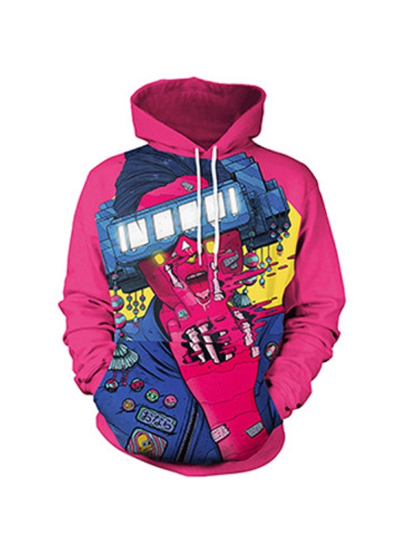 Digital Printed Pullover Long Sleeved Hoodie