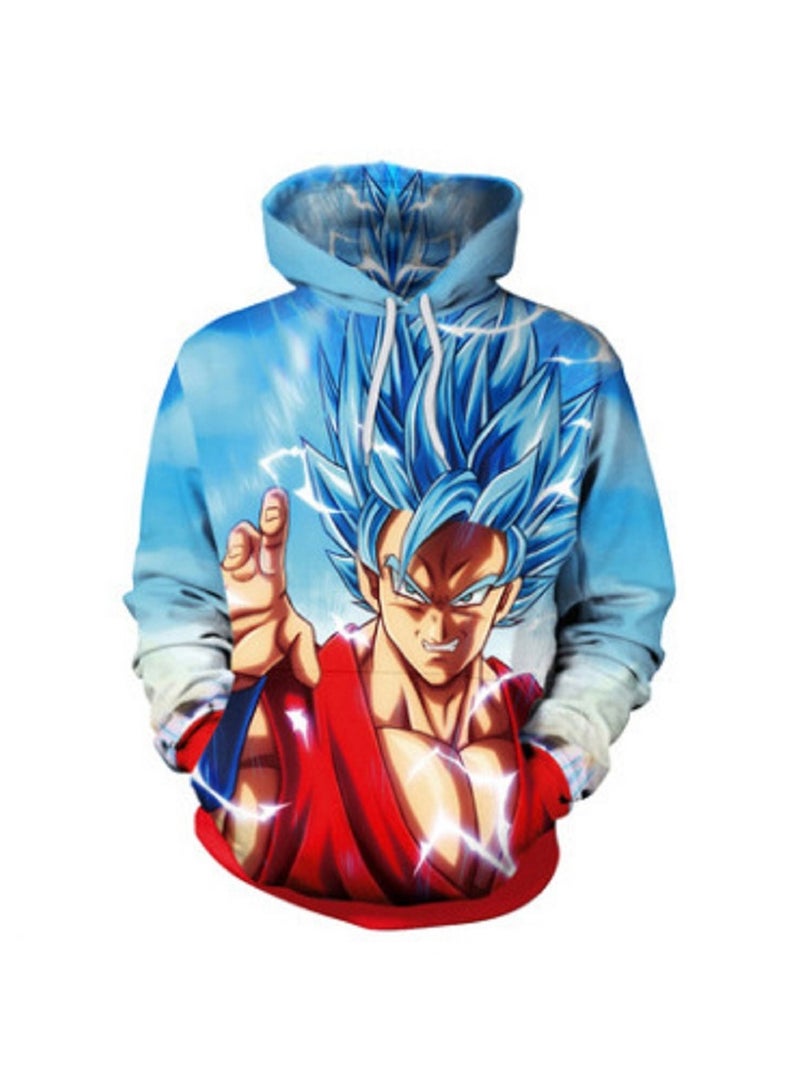 Fashion Loose Fitting Hooded 3D Digital Printed Sweater