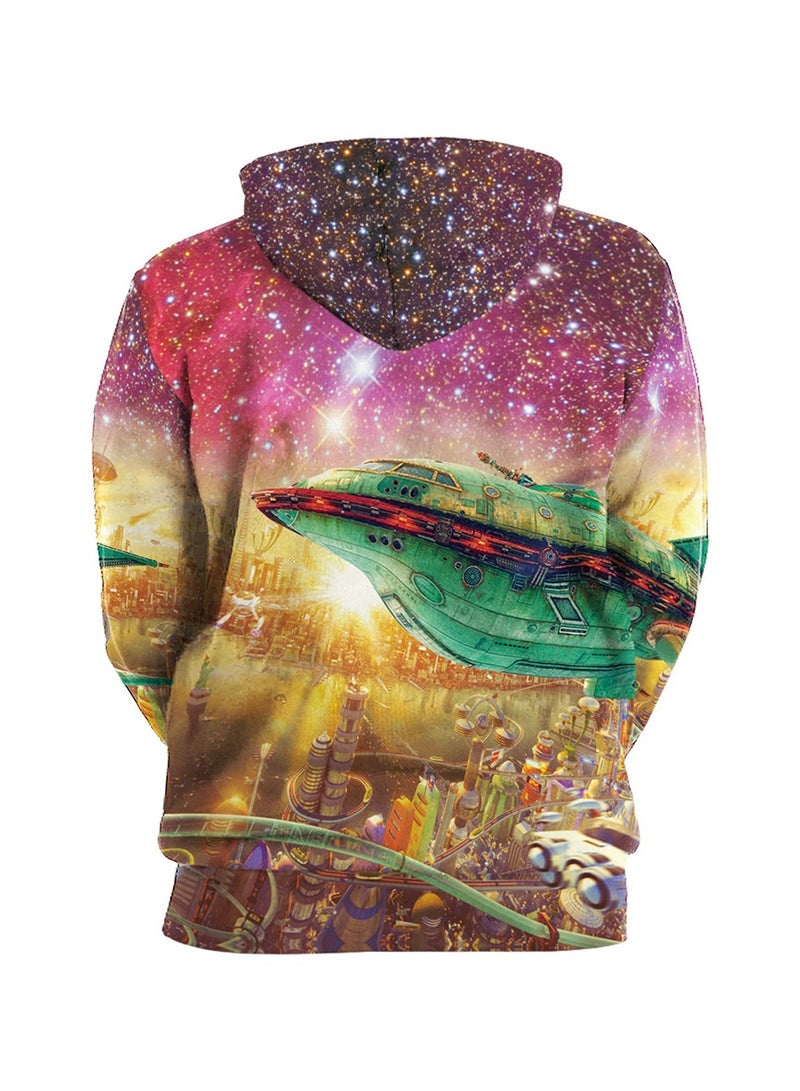 Fashion Loose Fitting Hooded 3D Digital Printed Sweater