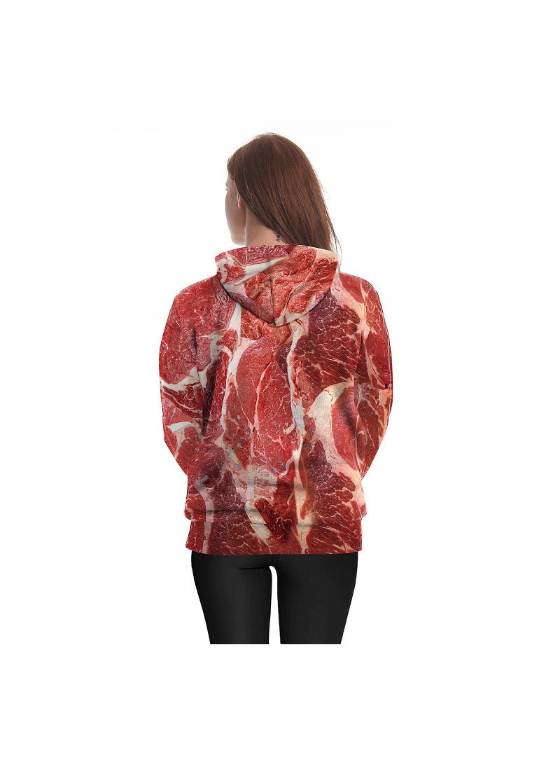 Single Piece 3D Digital Printed Loose Hooded Sweater