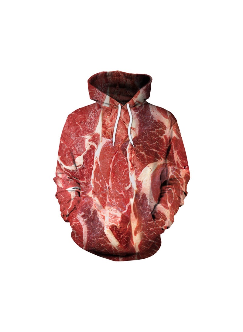 Single Piece 3D Digital Printed Loose Hooded Sweater