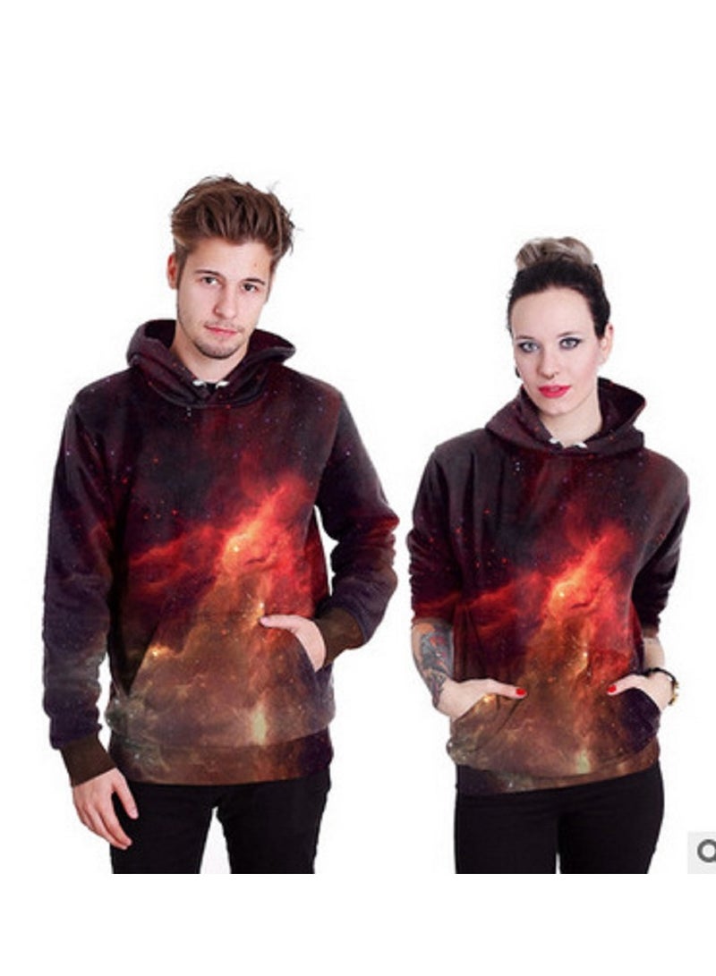 Single Piece Digital Printed Hooded Long Sleeved Sweater