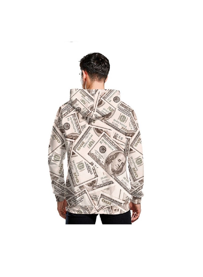 Single Piece 3D Digital Printed Loose Hooded Sweater