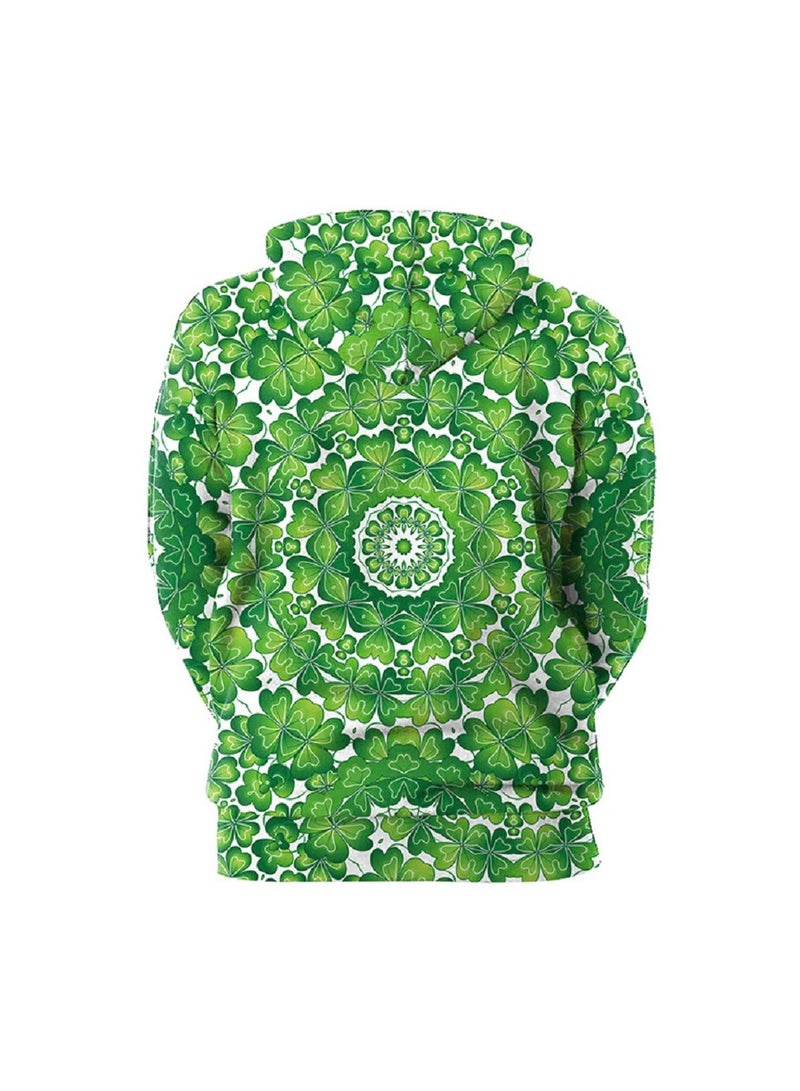 Animal Printed Green Hooded Hoodie