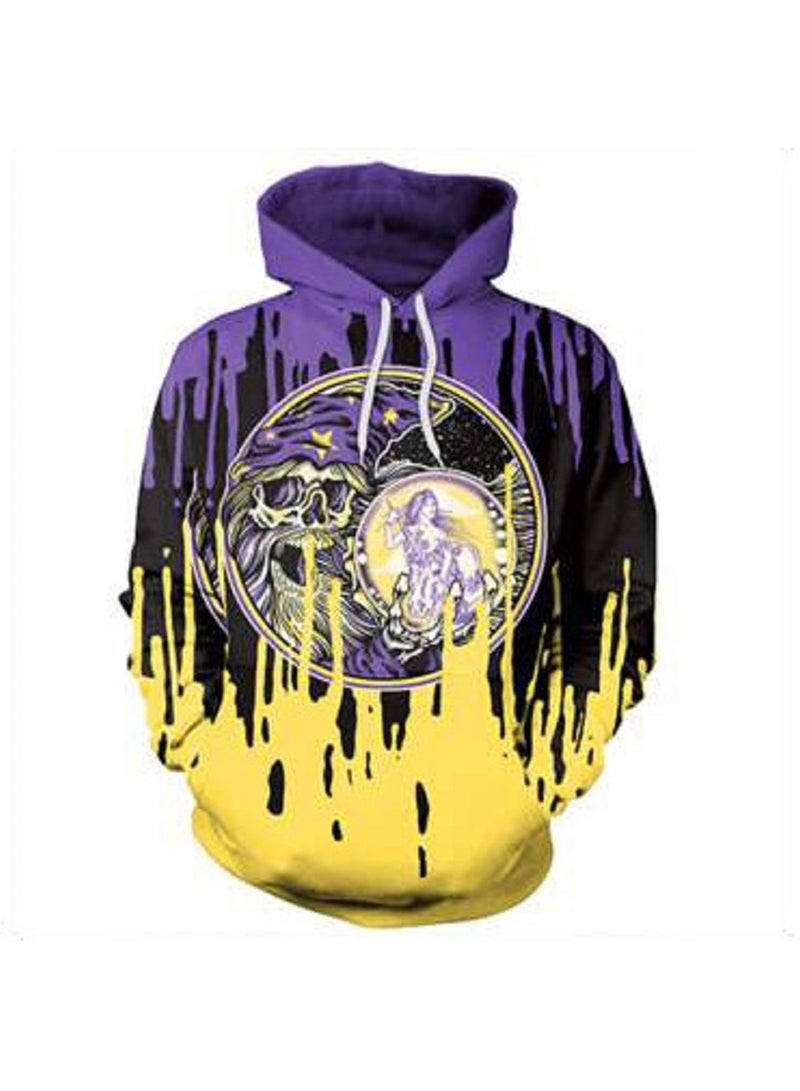 Skull Head Loose Fit Digital Printed Hoodie