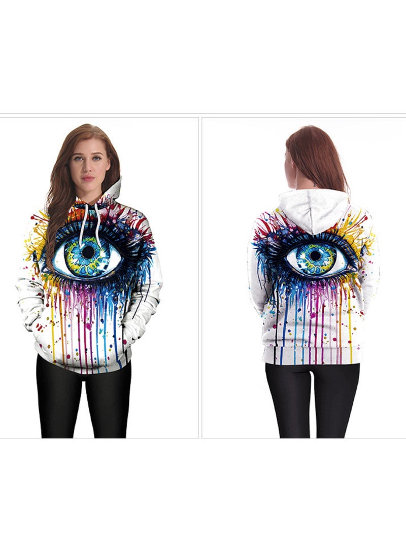 Single Piece Digital Printed Hooded Long Sleeved Sweater