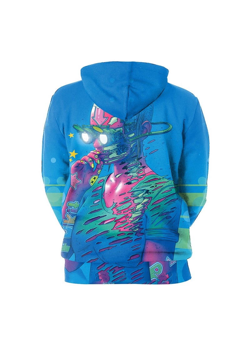 Digital Printed Pullover Long Sleeved Hoodie