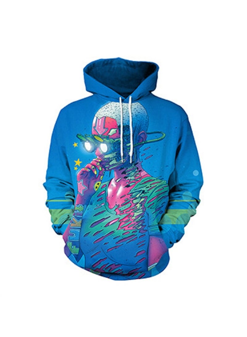 Digital Printed Pullover Long Sleeved Hoodie