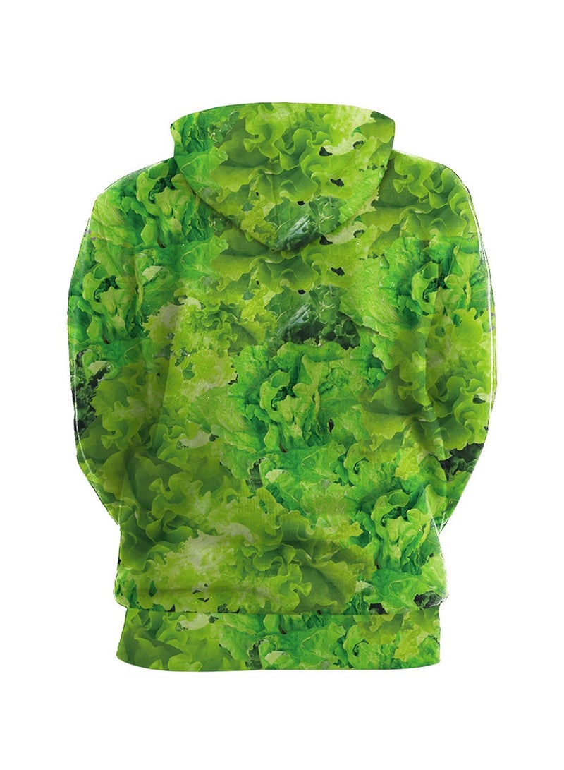Single Piece Digital Printed Hooded Long Sleeved Sweater