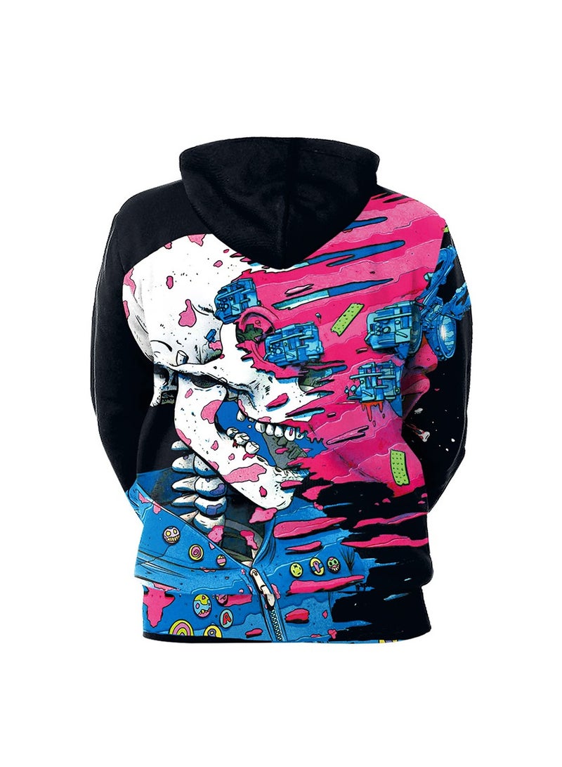 Digital Printed Pullover Long Sleeved Hoodie
