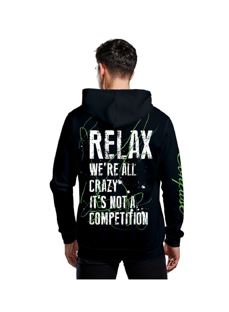 Single Piece 3D Digital Printed Loose Hooded Sweater