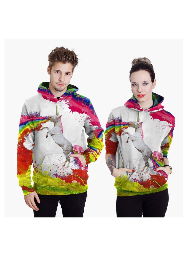 Single Piece Digital Printed Hooded Long Sleeved Sweater