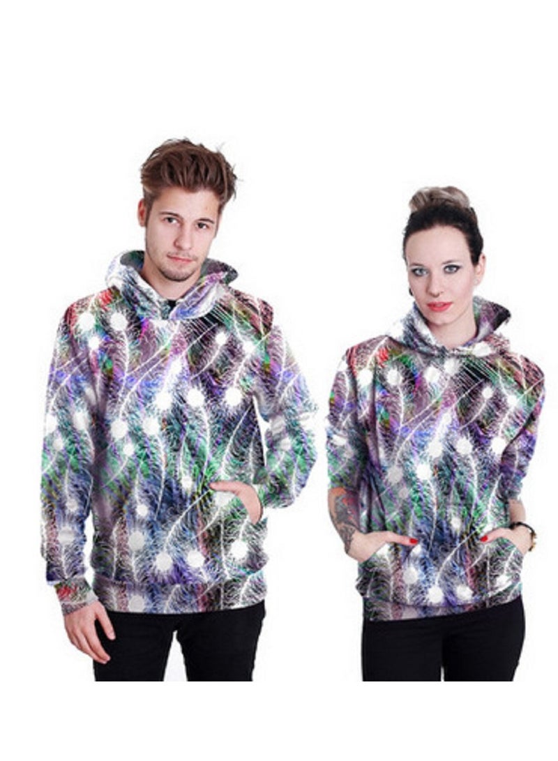 Single Piece 3D Digital Printed Loose Hooded Sweater