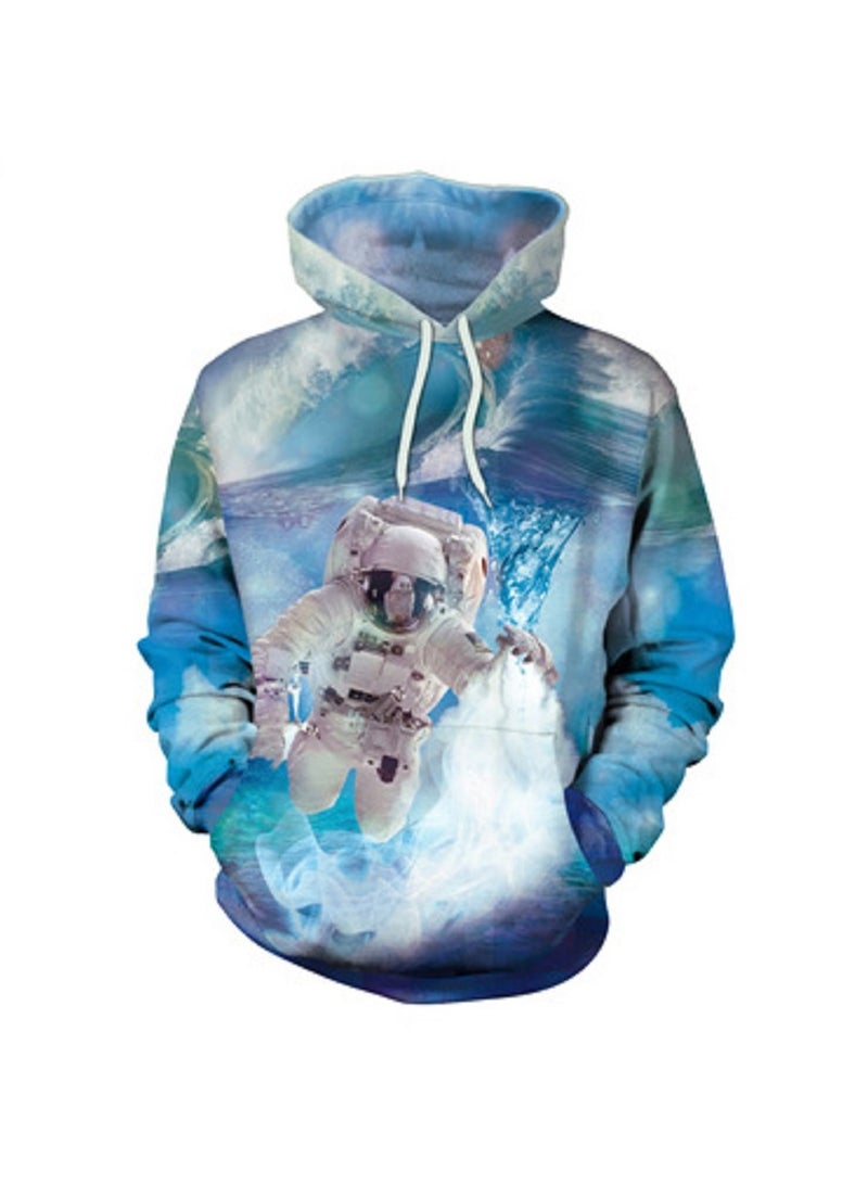 Loose Hooded 3D Digital Printed Sweater