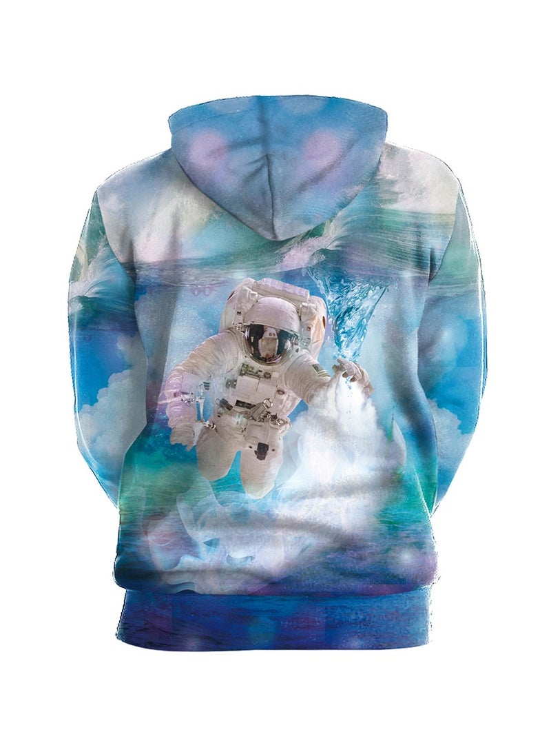 Loose Hooded 3D Digital Printed Sweater