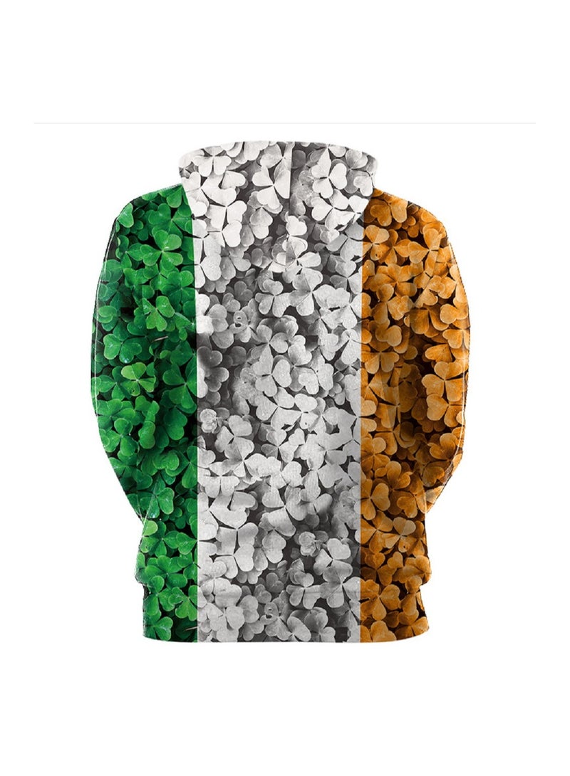 Animal Printed Green Hooded Hoodie