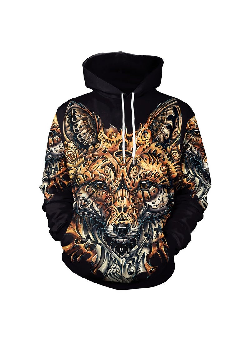 Single Piece 3D Digital Printed Loose Hooded Sweater