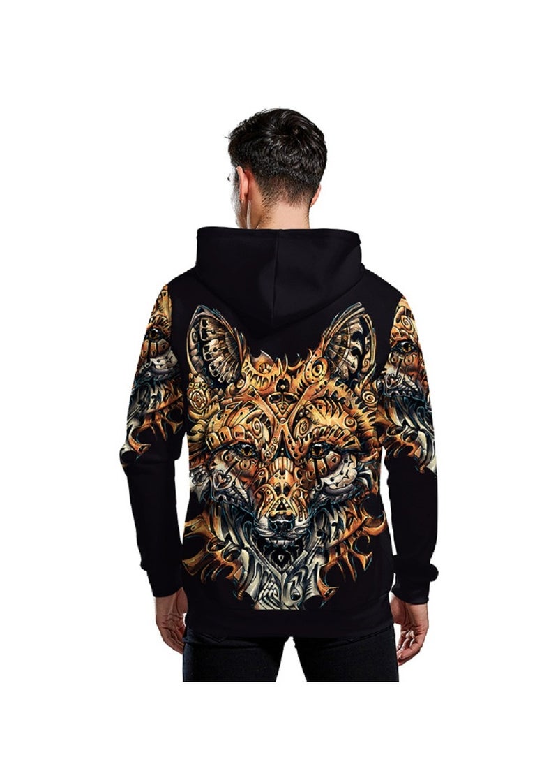 Single Piece 3D Digital Printed Loose Hooded Sweater