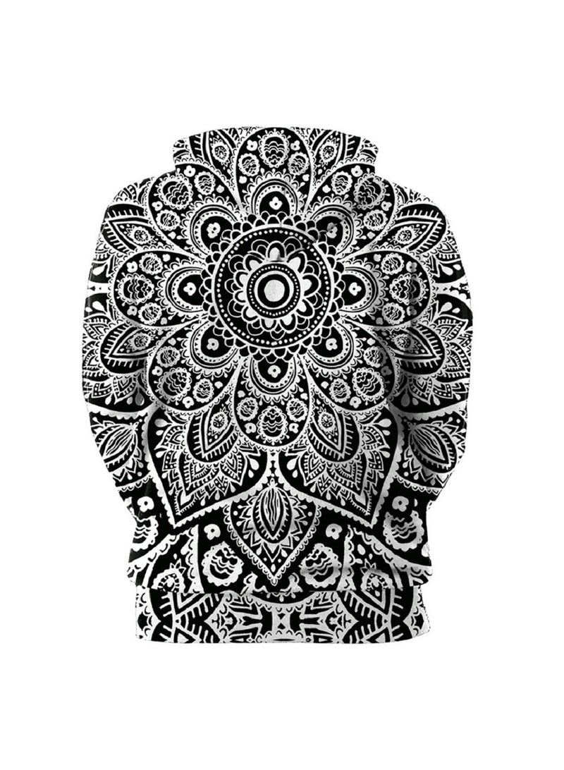 Single Piece 3D Digital Printed Loose Hooded Sweater
