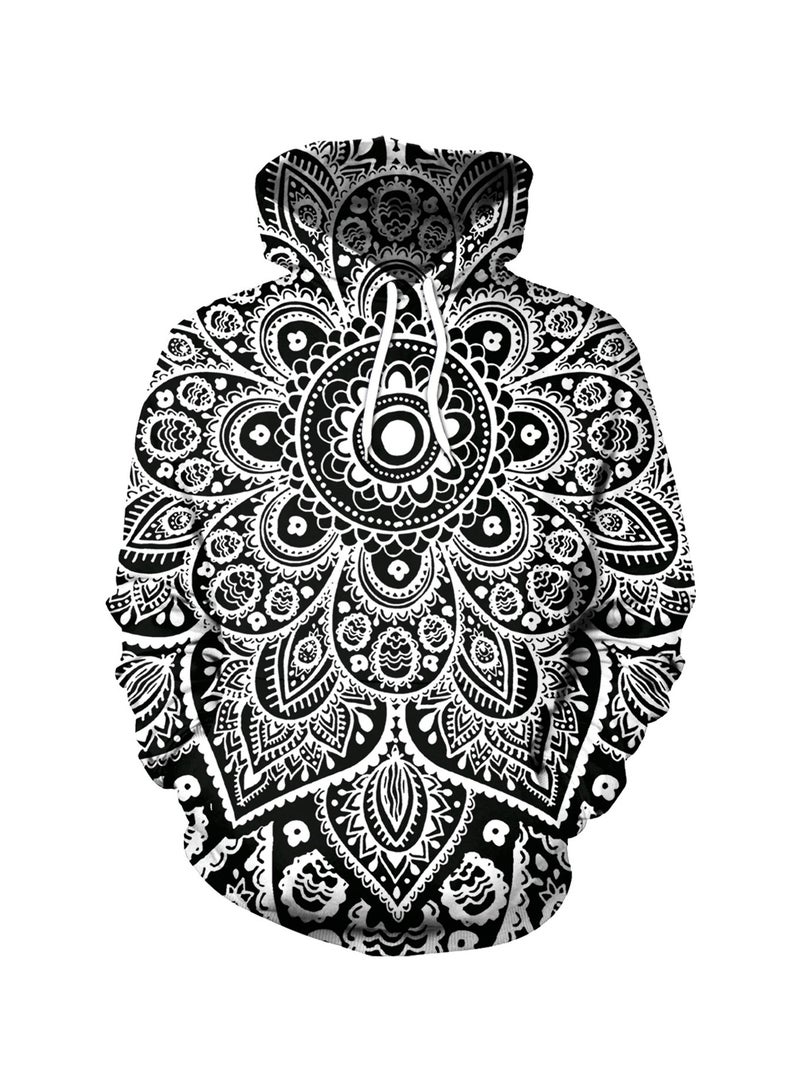Single Piece 3D Digital Printed Loose Hooded Sweater