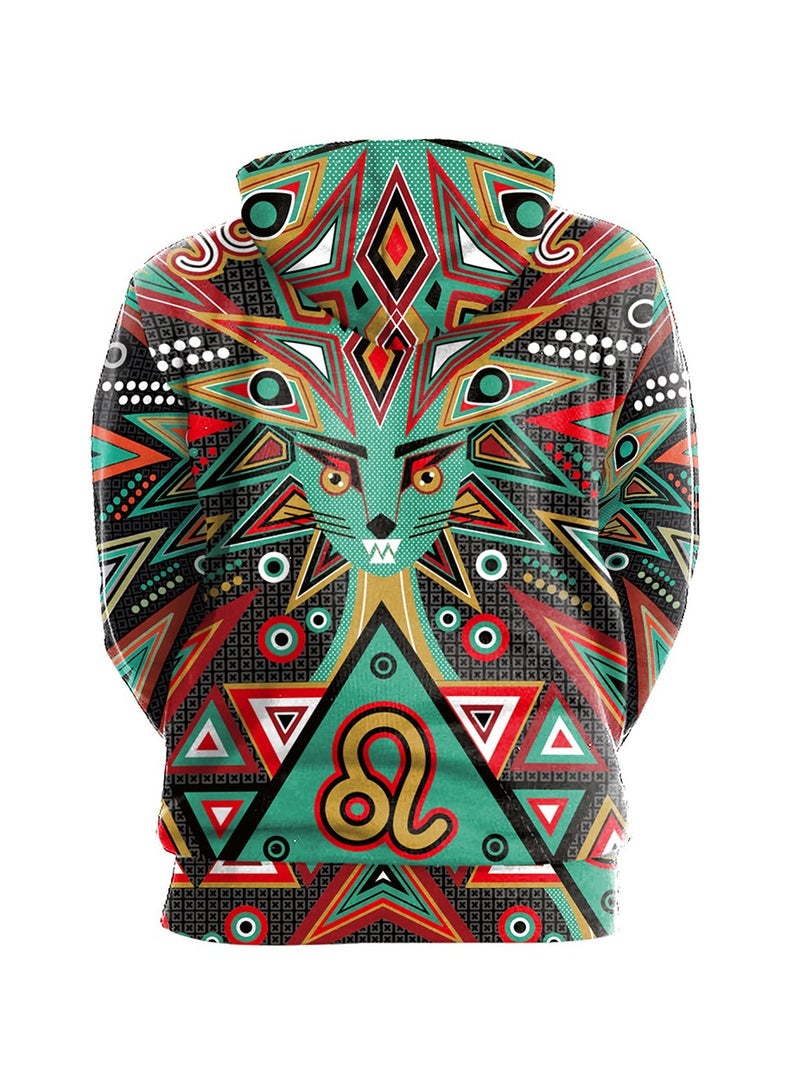 Single Piece Digital Printed Hooded Long Sleeved Sweater