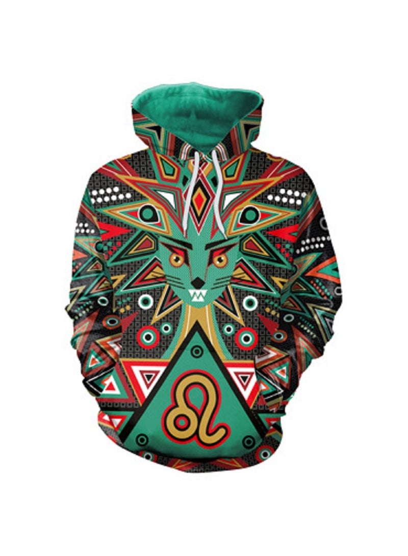 Single Piece Digital Printed Hooded Long Sleeved Sweater