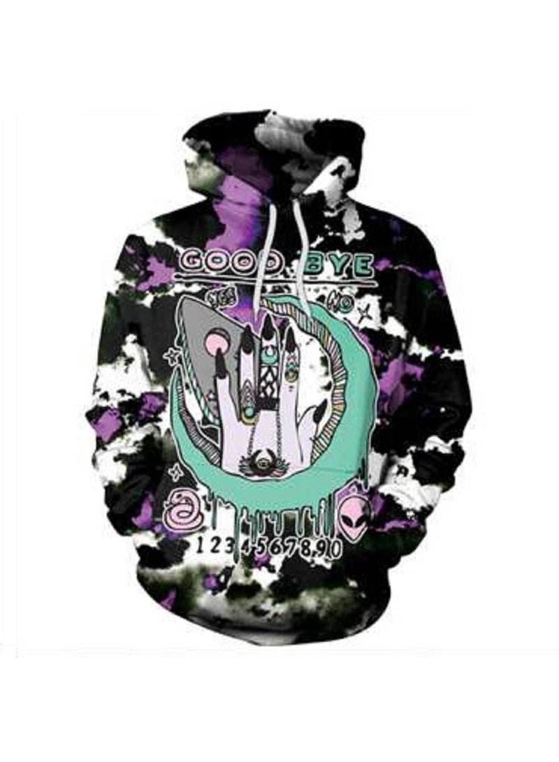 Skull Head Loose Fit Digital Printed Hoodie