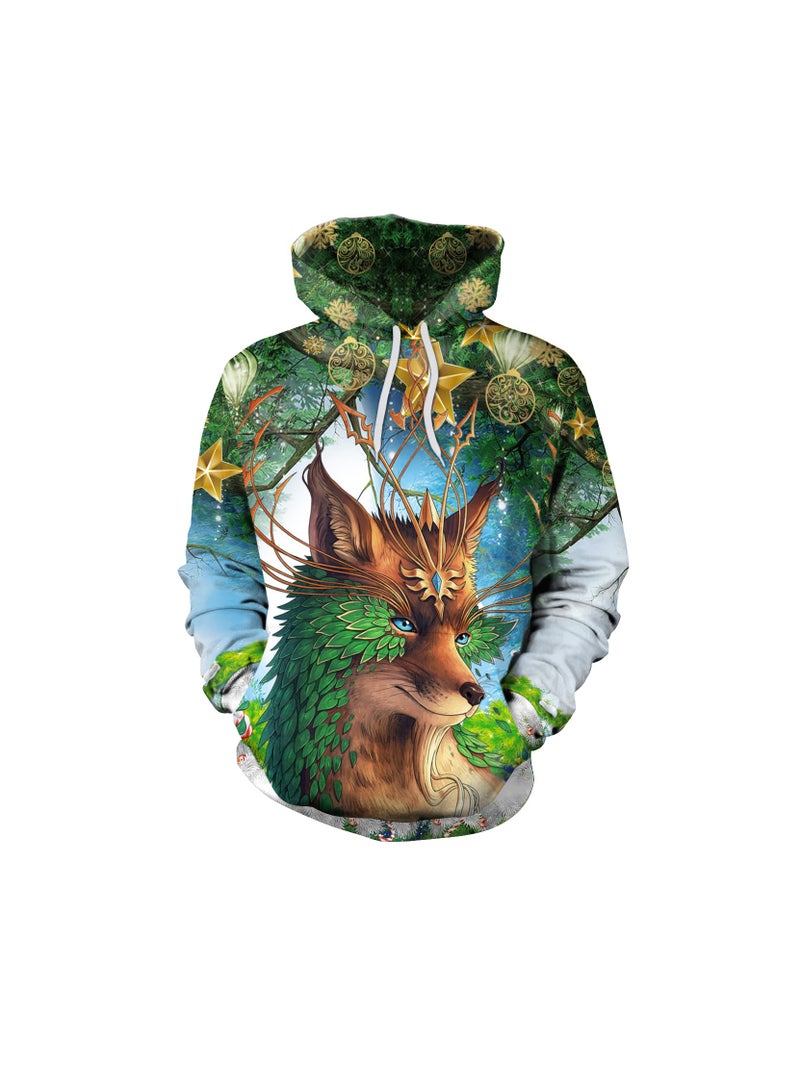 Single Piece Digital Printed Hooded Long Sleeved Sweater