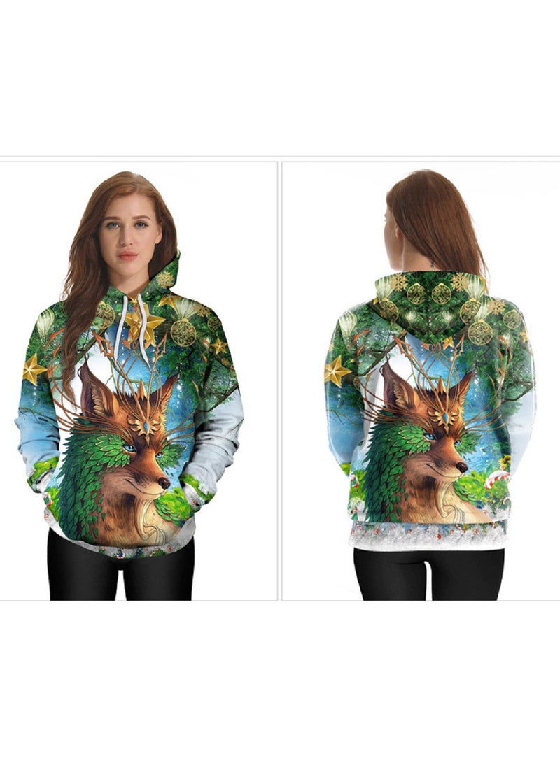 Single Piece Digital Printed Hooded Long Sleeved Sweater