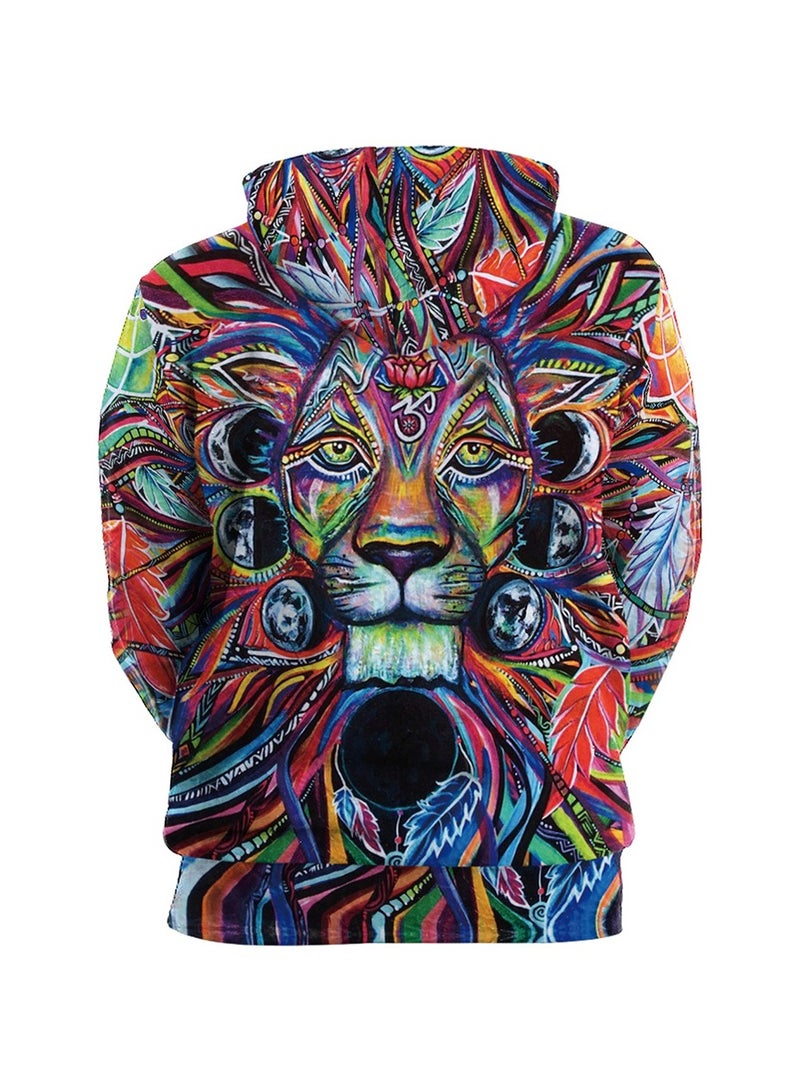 Fashion Loose Fitting Hooded 3D Digital Printed Sweater