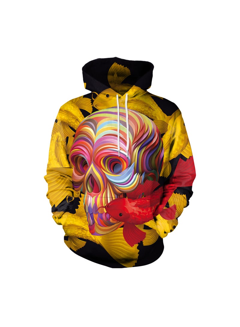 Single Piece 3D Digital Printed Loose Hooded Sweater