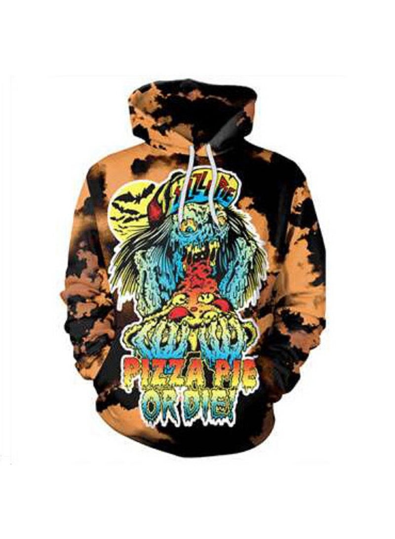 Skull Head Loose Fit Digital Printed Hoodie