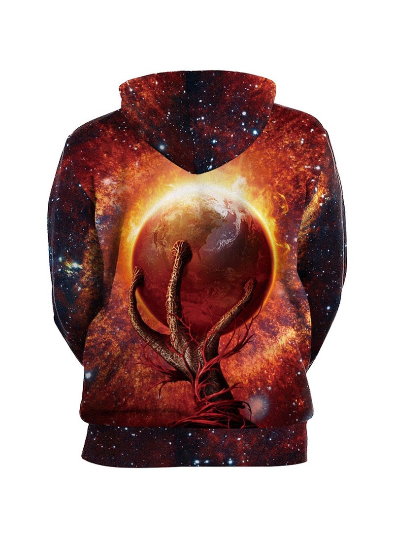 Loose Hooded 3D Digital Printed Sweater