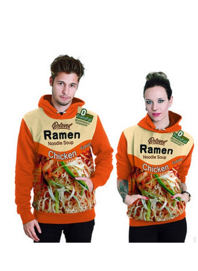 Single Piece Digital Printed Hooded Long Sleeved Sweater