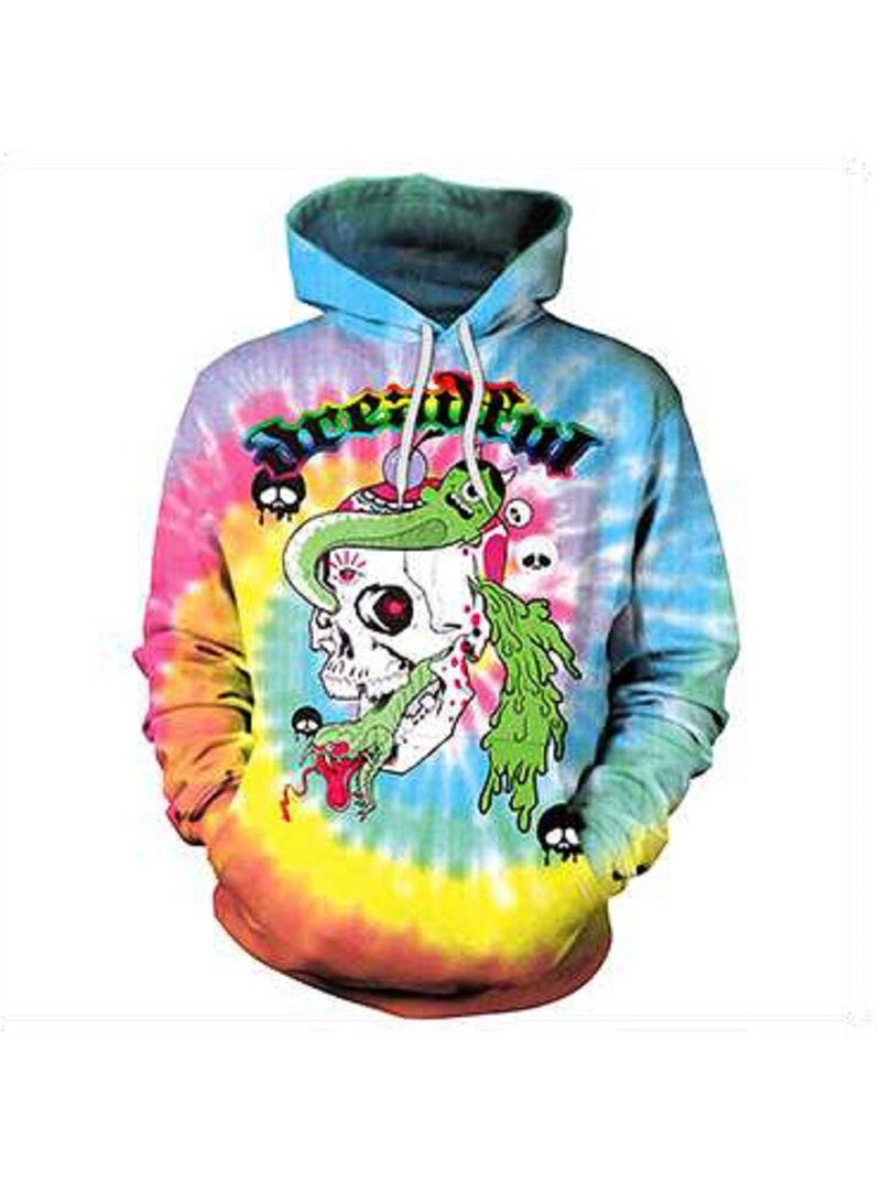 Skull Head Loose Fit Digital Printed Hoodie
