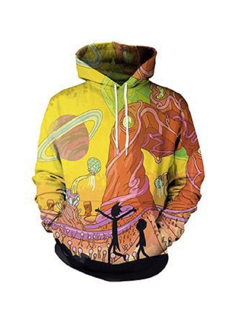 Digital Printed Pullover Long Sleeved Hoodie