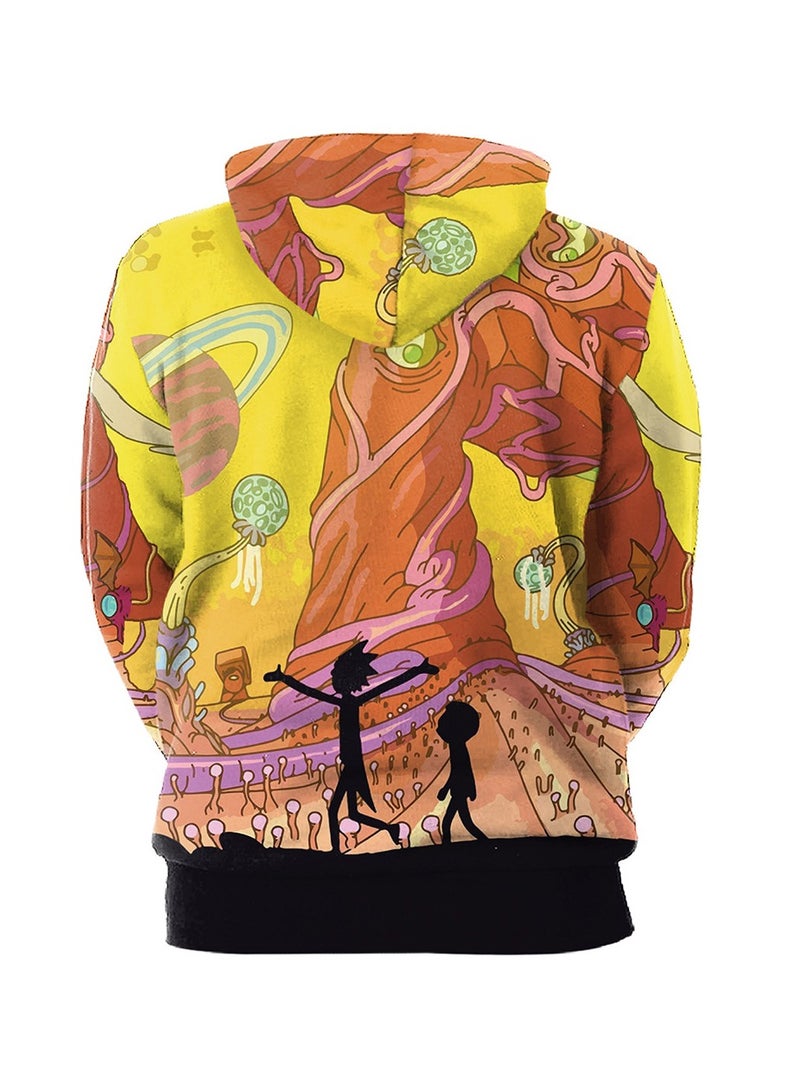 Digital Printed Pullover Long Sleeved Hoodie