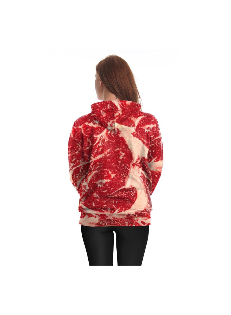 Single Piece 3D Digital Printed Loose Hooded Sweater