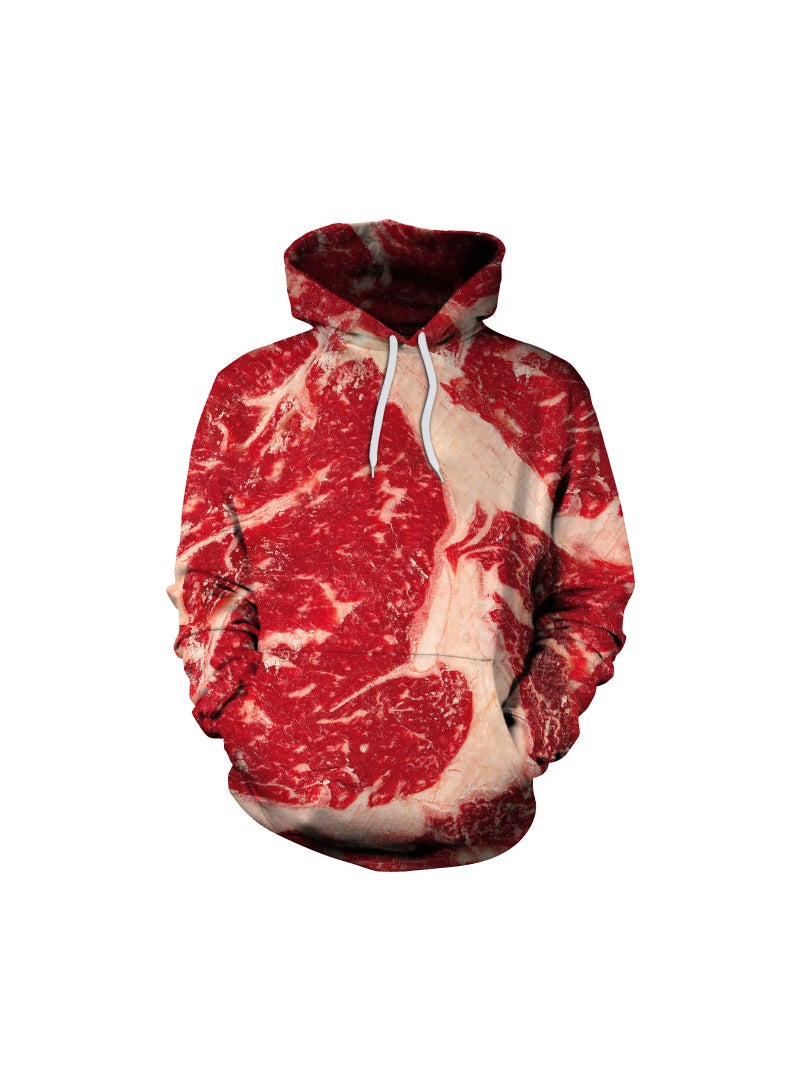 Single Piece 3D Digital Printed Loose Hooded Sweater