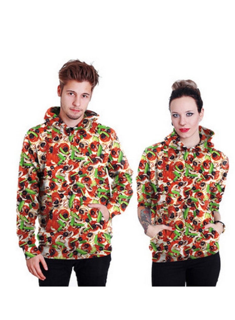 Single Piece 3D Digital Printed Loose Hooded Sweater