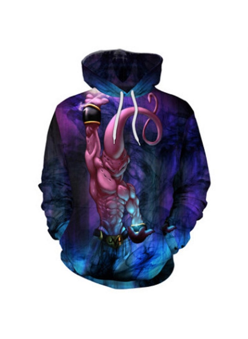 Fashion Loose Fitting Hooded 3D Digital Printed Sweater