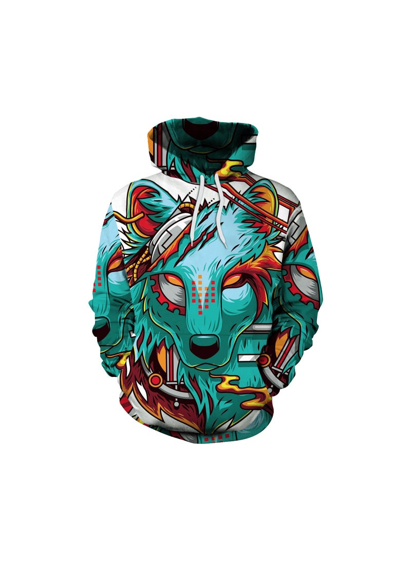 Digital Printed Loose Hooded Sweater