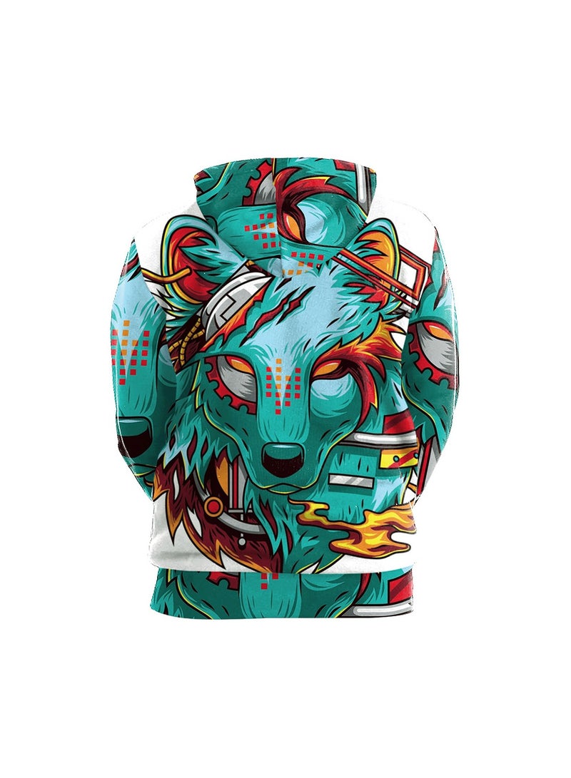 Digital Printed Loose Hooded Sweater