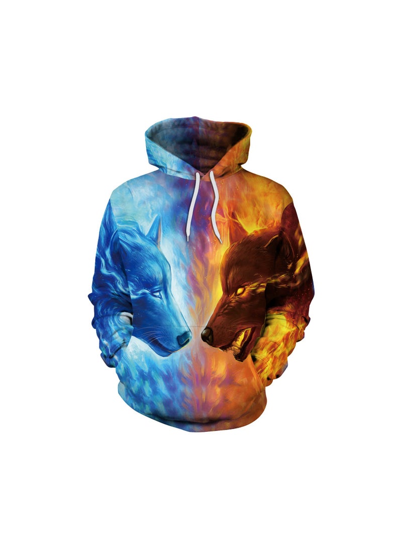Digital Printed Loose Hooded Sweater