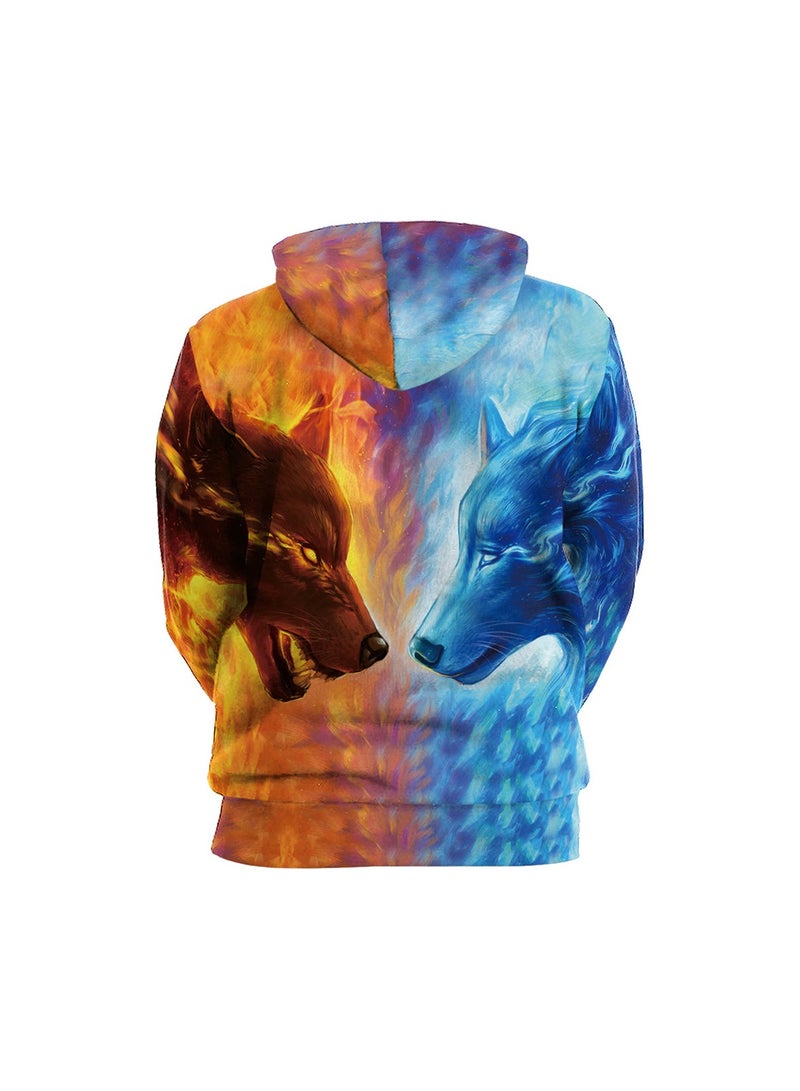 Digital Printed Loose Hooded Sweater